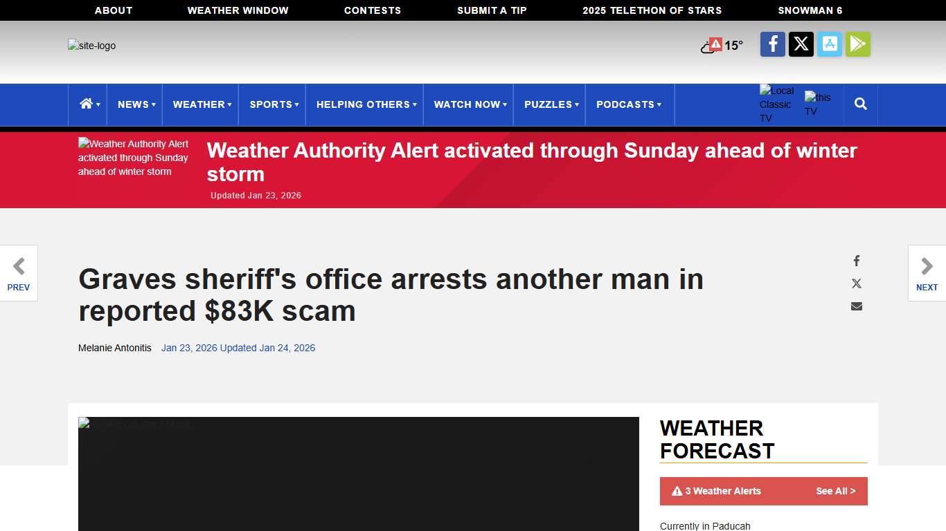 Graves sheriff's office arrests another man in reported $83K scam <span class="tnt-section-tag no-link">News</span> WPSD Local 6